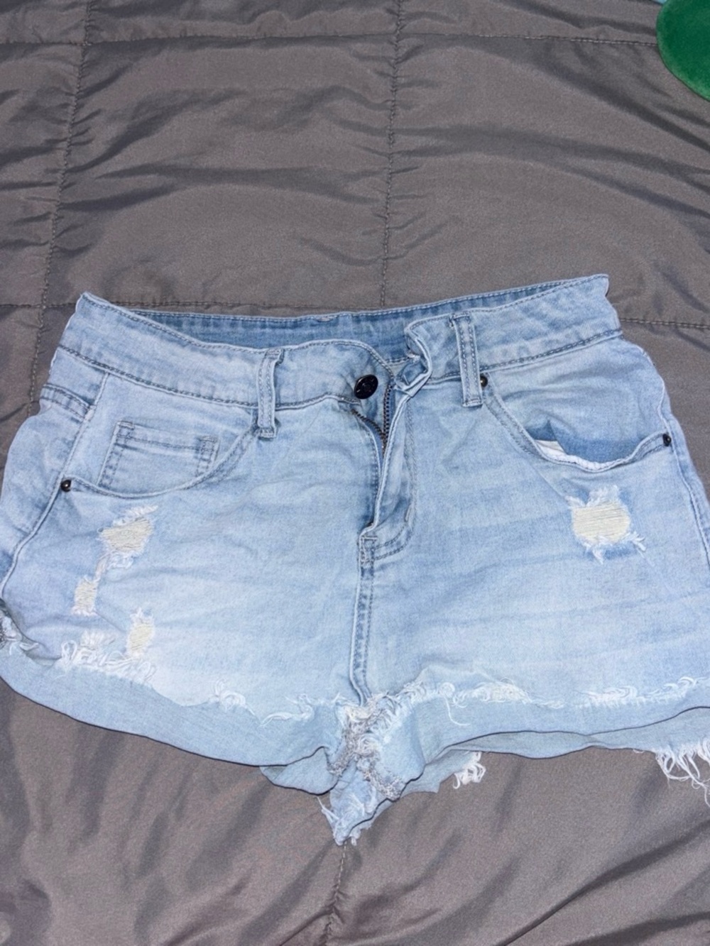 Amazon Light Blue Distressed Women's Denim Shorts